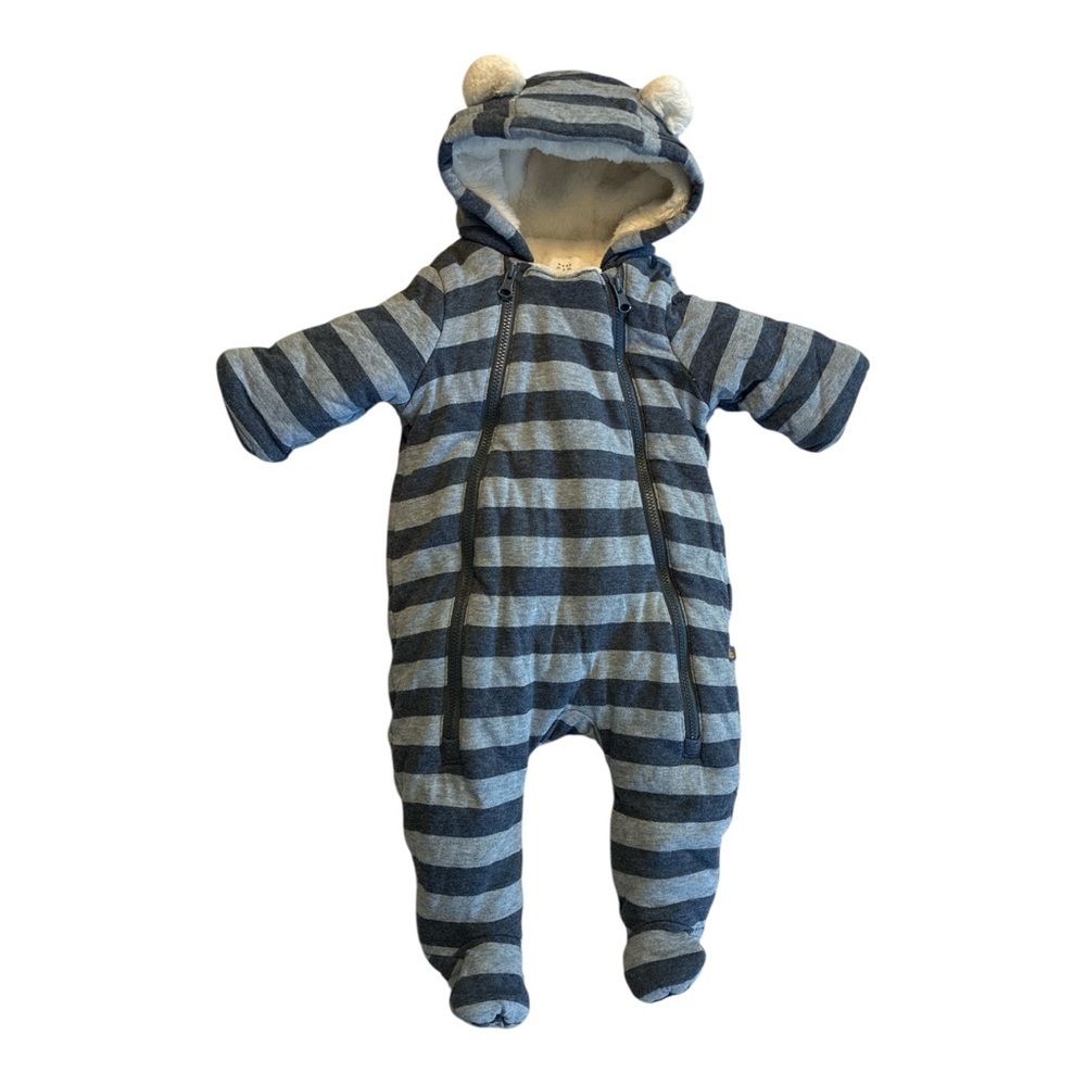 Baby Gap Blue Sherpa Lined One Piece 3-6 Months ColdControl Bundler Snowsuit - Picture 2 of 7